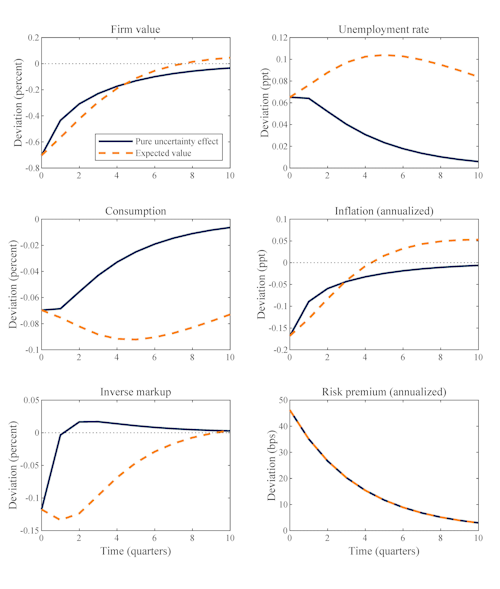 Figure 1. Uncertainty effects under sticky prices